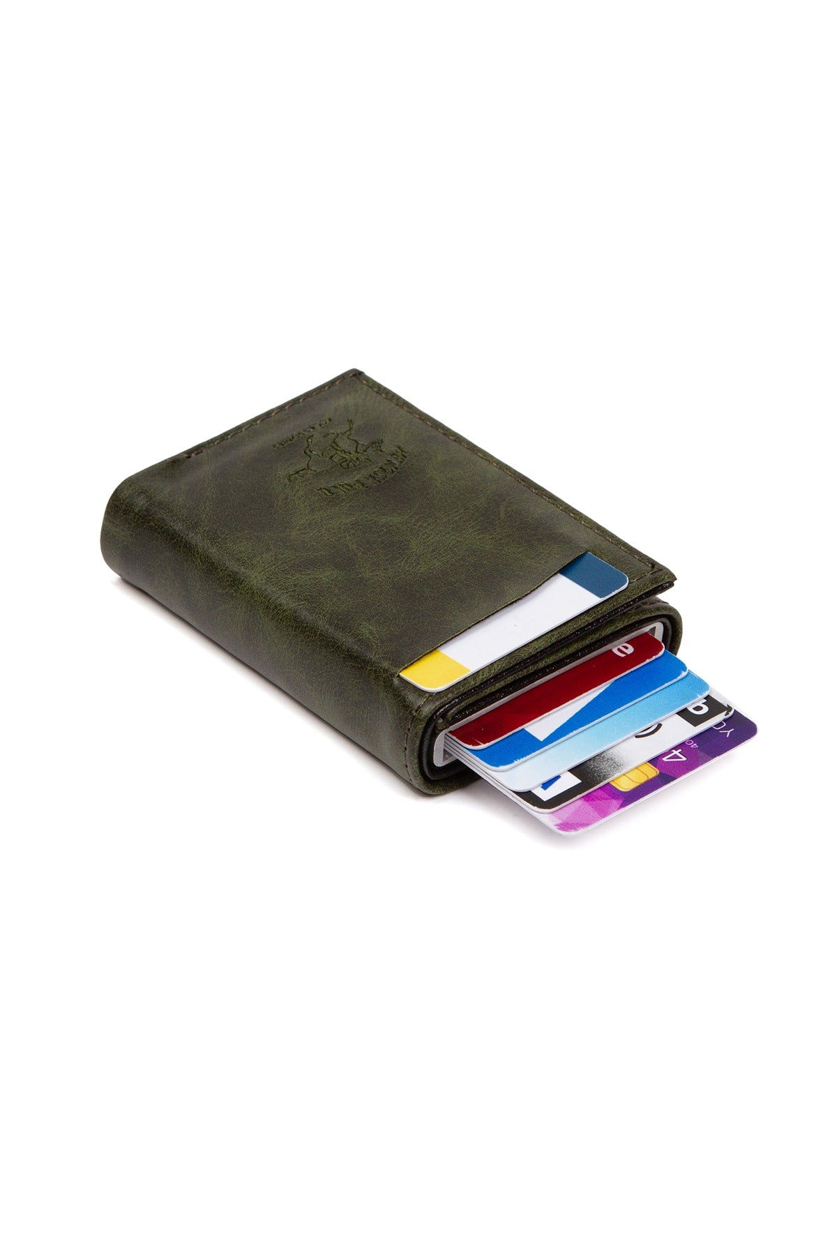 Men'S Leather Aluminum Mechanism Sliding Card Holder Wallet With Paper Money Compartment (7,5X10Cm)
