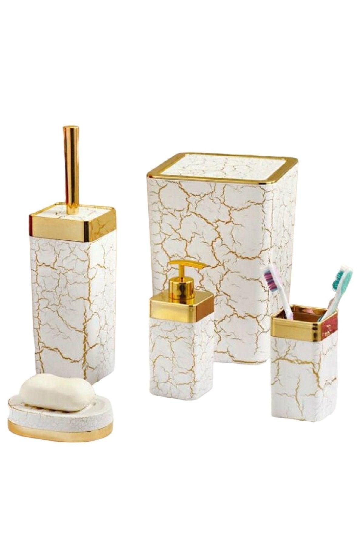 Acrylic 5-Piece Cracking Pattern Bathroom Set- (HARD PLASTILK) - Swordslife