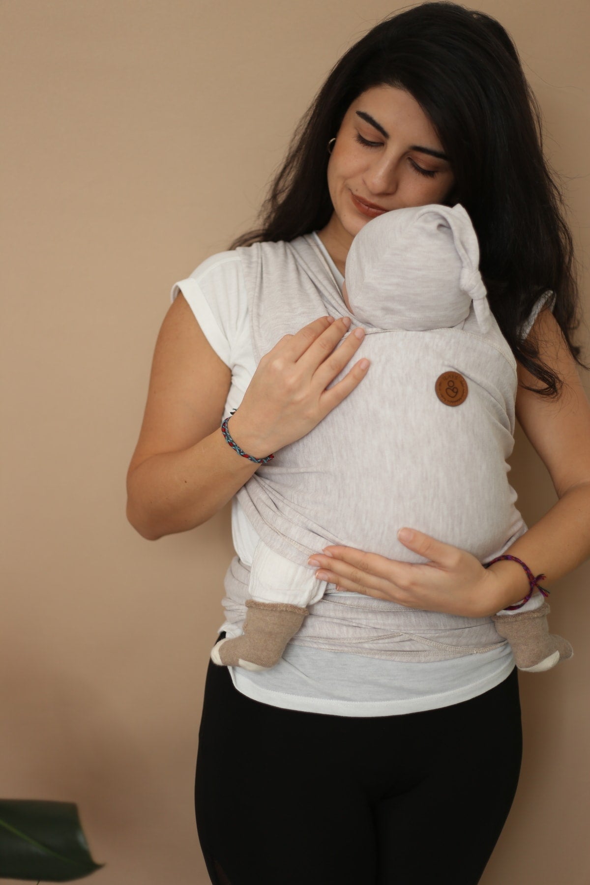 Premium First Class Cotton Flexible Wrap Sling Soft Beige (BABYWEARING SPECIAL MANUFACTURING FABRIC)