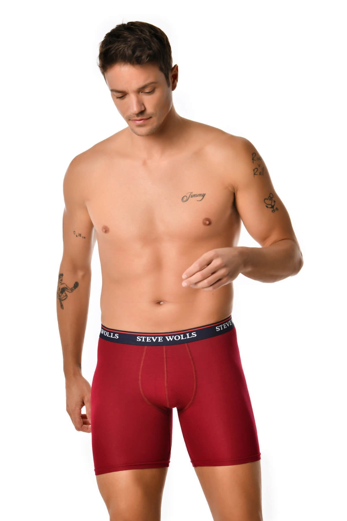 Men'S Mixed Color Bamboo Long Leg Boxer Set Of 5