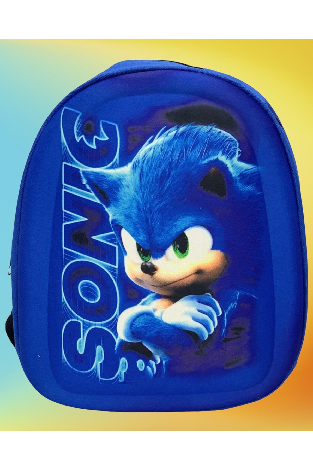 Kindergarten Kids Backpack Sonic the Hedgehog Character 3-6 Years 5d Embossed Eva Fabric School Bag