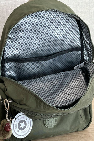 Fcstore Crinkle Fabric Waterproof Medium Size Khaki Clinker Backpack/Laptop School Bag
