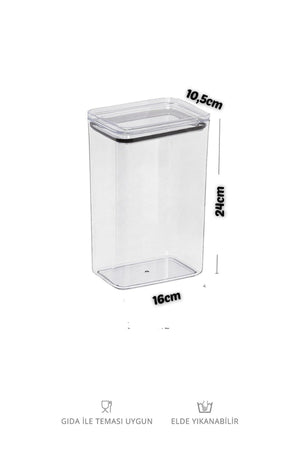 Pcs Detergent Container , Tablet Container Decorative Rectangle 2.9 Lt Vacuum Lid Set Of 3 Storage Box