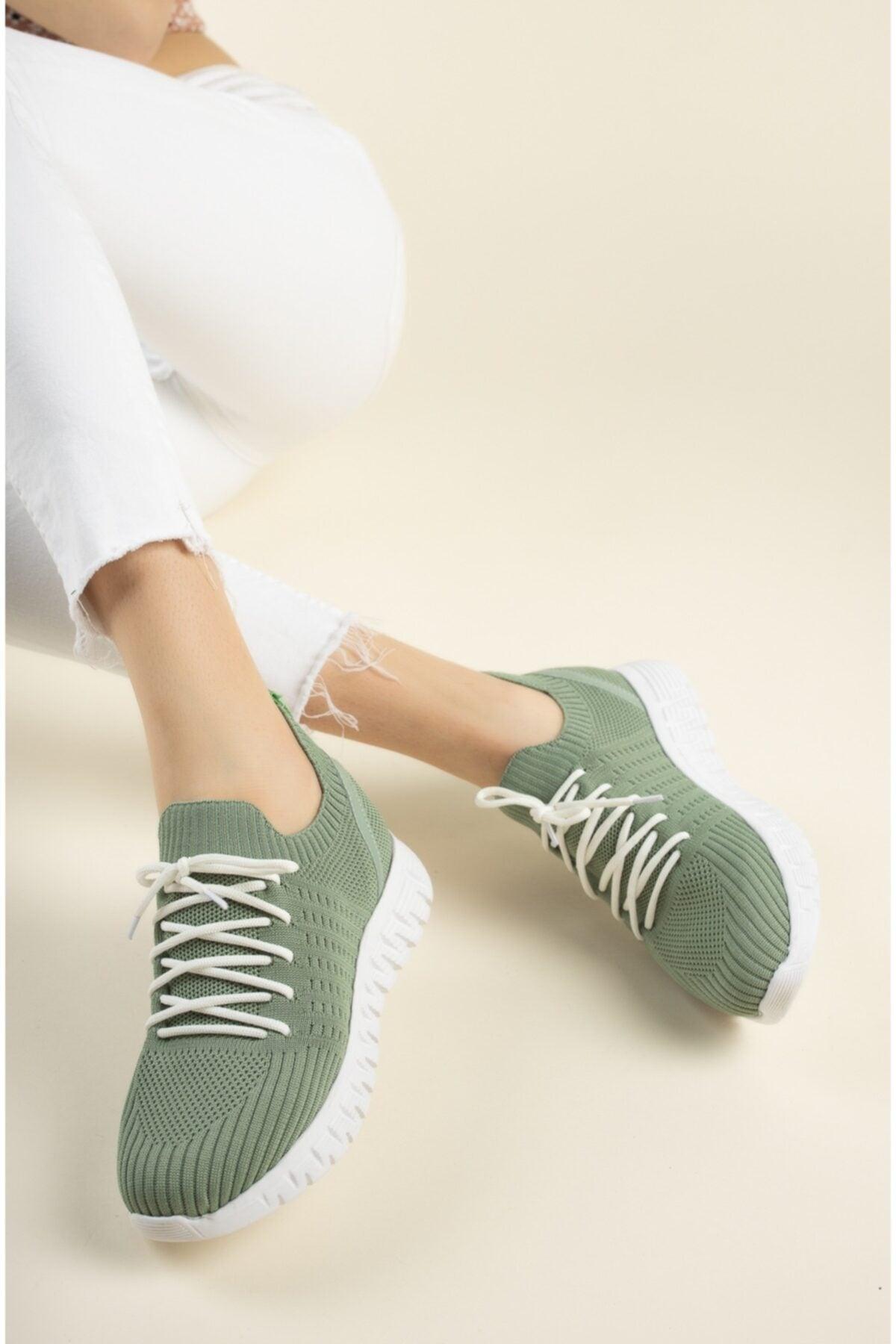 Women's Khaki Knitwear Sneaker - Swordslife