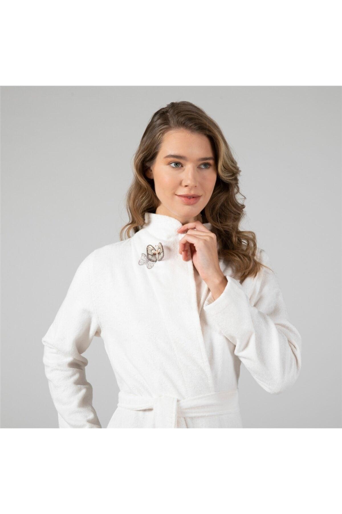 Keila Women's Bathrobe Ecru - Swordslife