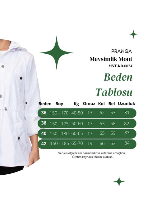 Women's White Hooded Seasonal Coat - Swordslife