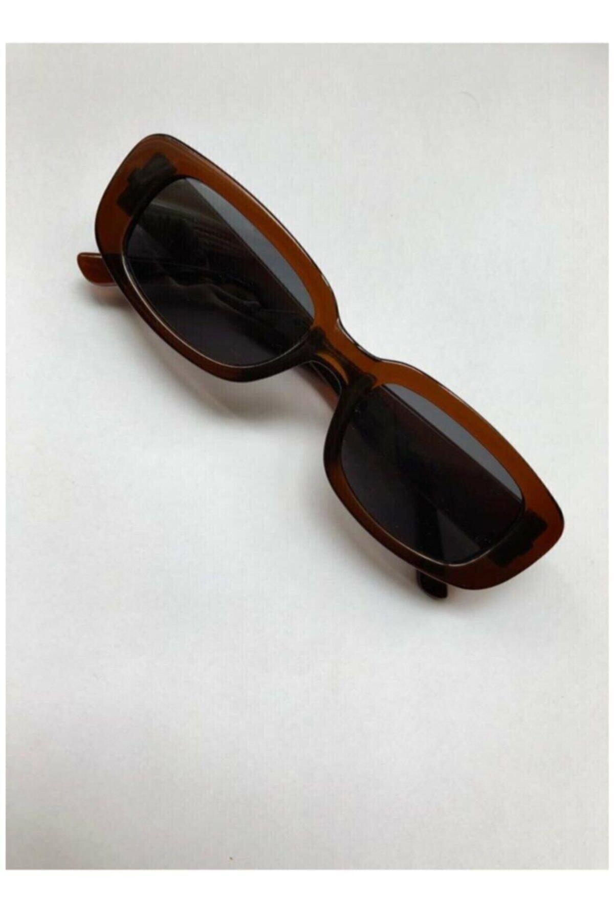 Women's Brown Square Rectangle Vintage Retro Sunglasses - Swordslife