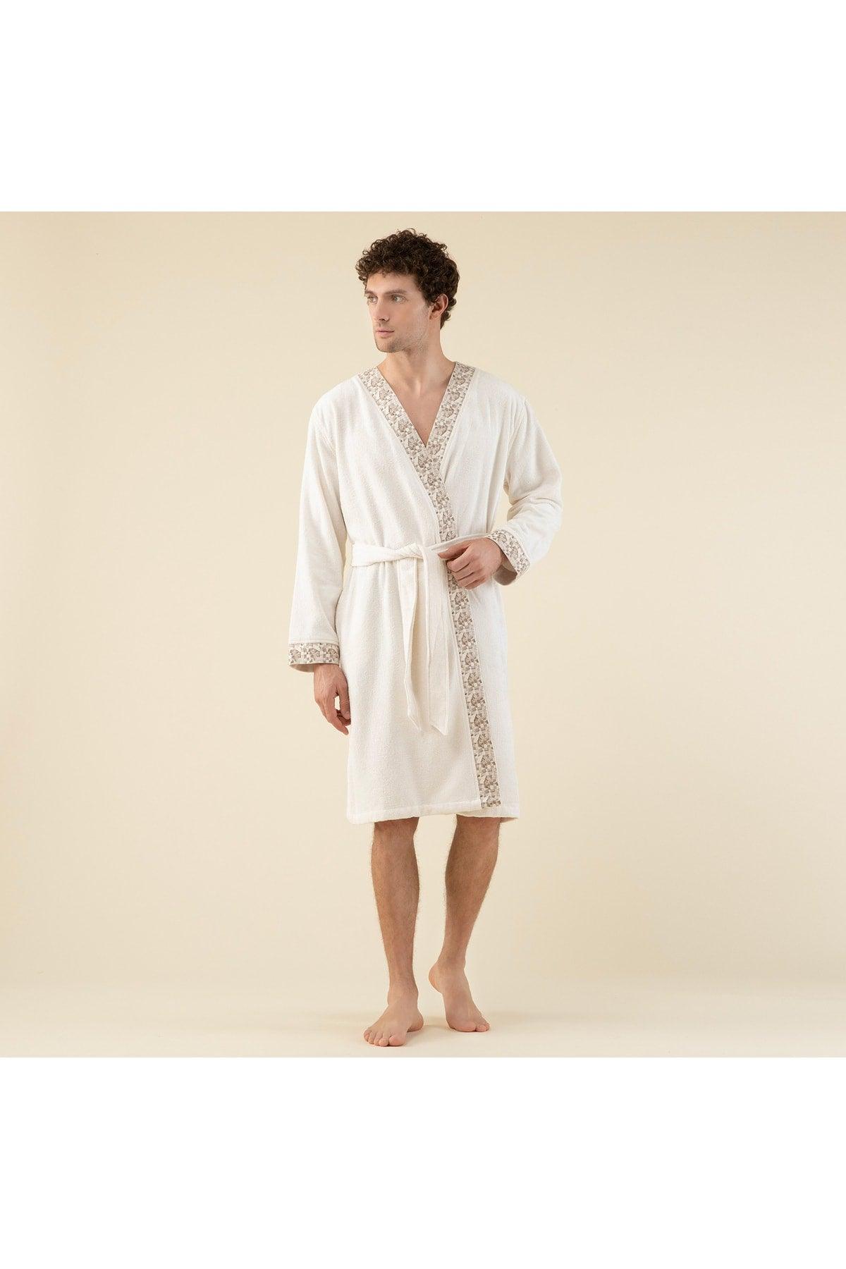 Laudel Unisex Bathrobe Ecru - Swordslife