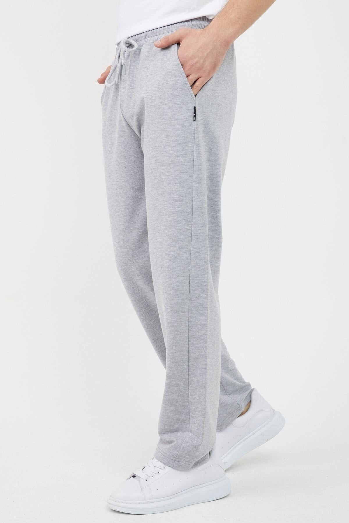 Men'S Metalic Gray Straight Leg Comfort Cut Sweatpants