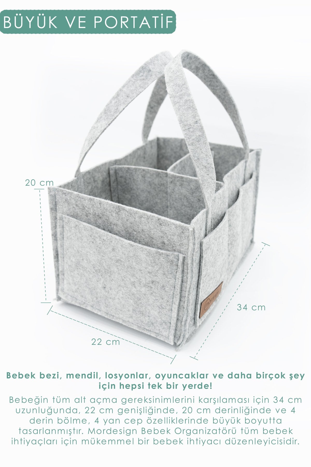 Felt Mommy Baby Care Bag Organizer Portable Organizer For Newborn Bottom Opening Changing