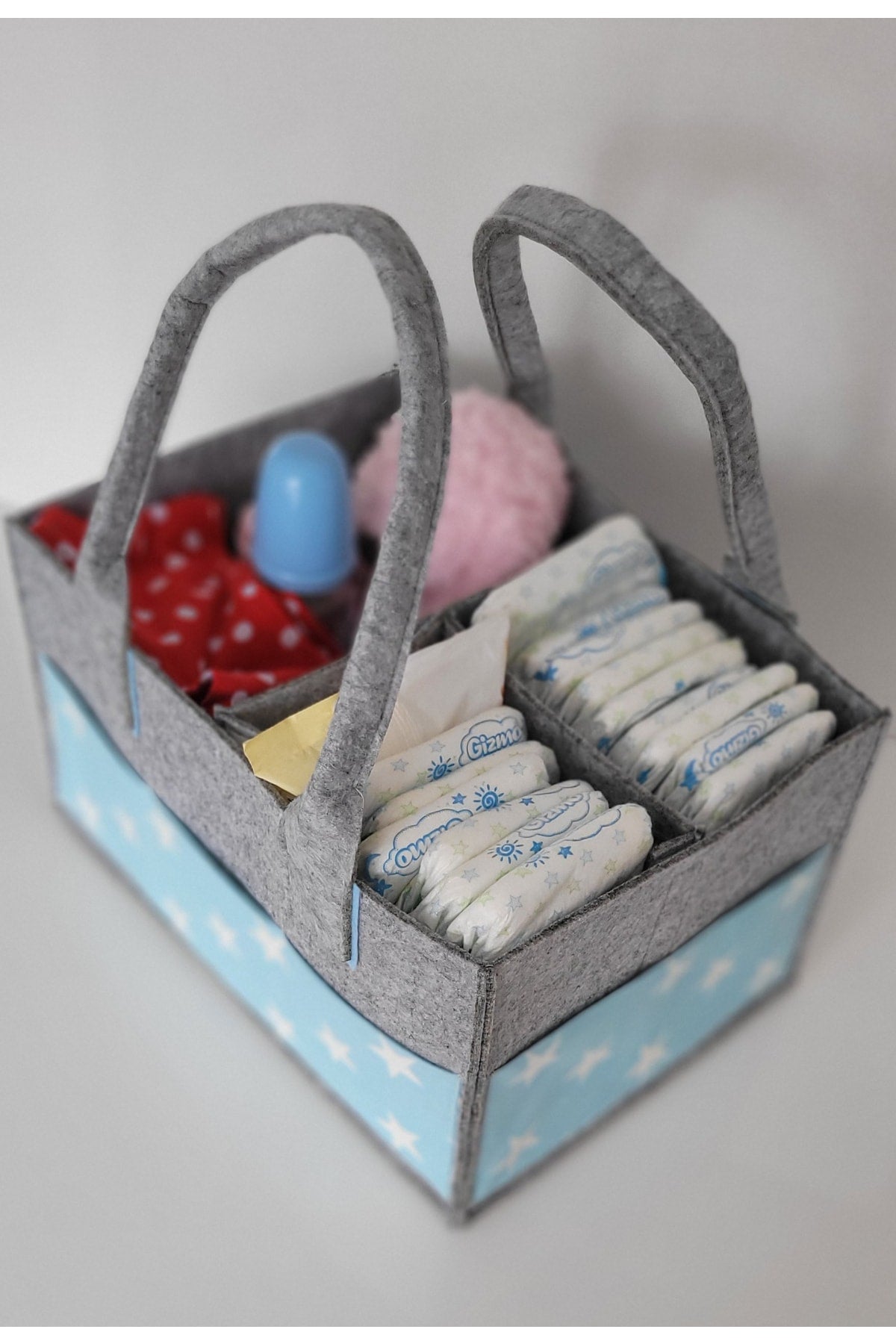 Handmade Multi-Purpose Felt Mother Baby Care And Organizer Bag Functional Organizer With Lid