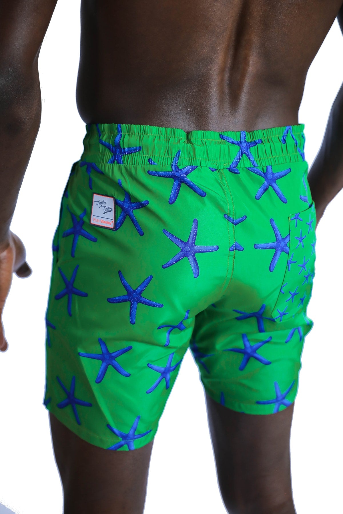Men'S Patterned Green Sea Shorts