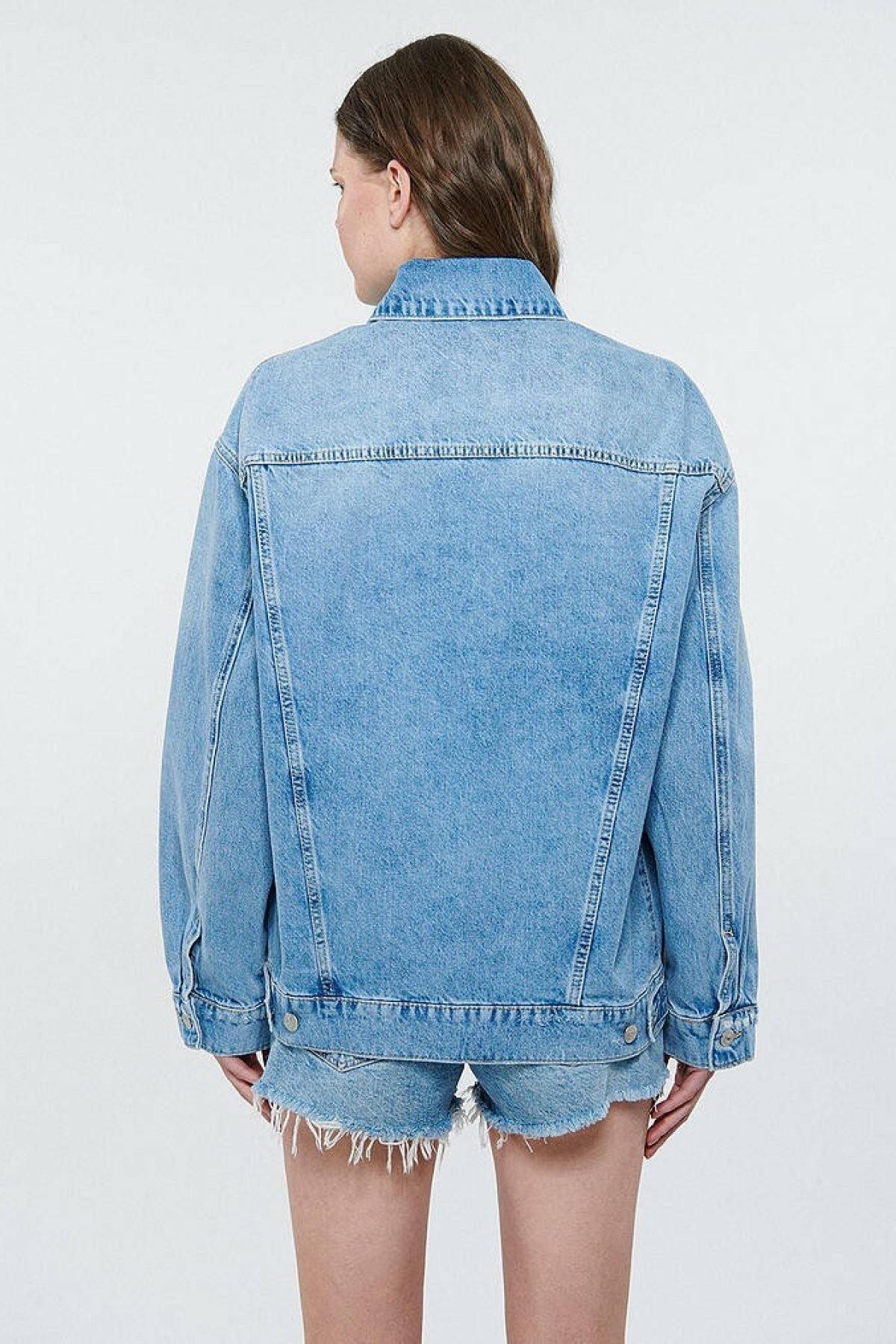 Luna Mid Denim Women's Jean Jacket 1110177-84455 - Swordslife