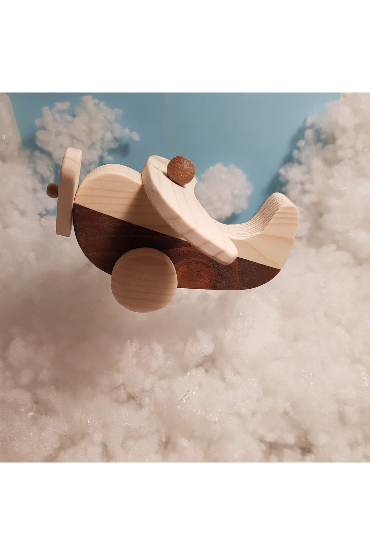 Handmade Wooden Toy Airplane, Educational, Creative, Vintage And Natural And Safe Wooden Baby Toy