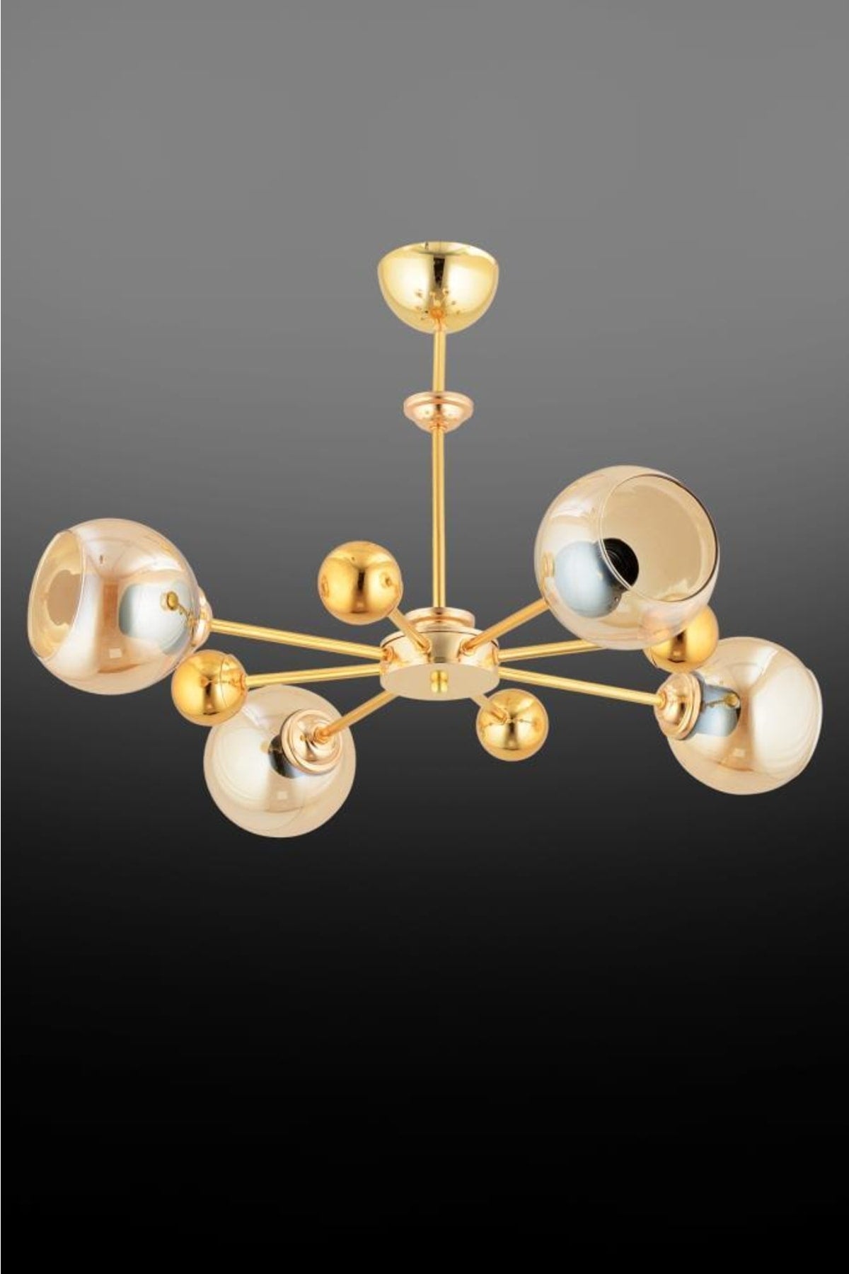 Nairobi 4-Piece Gold Yellow Opaque Glass Chandelier