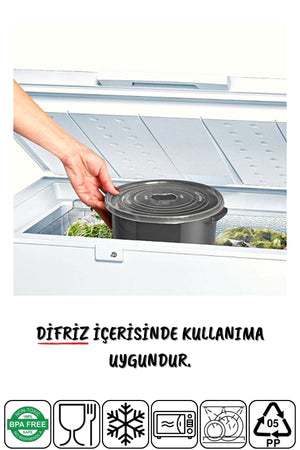 Storage Container Set That Can Be Used In Microwave And Difriz. Round 12 Anthracite