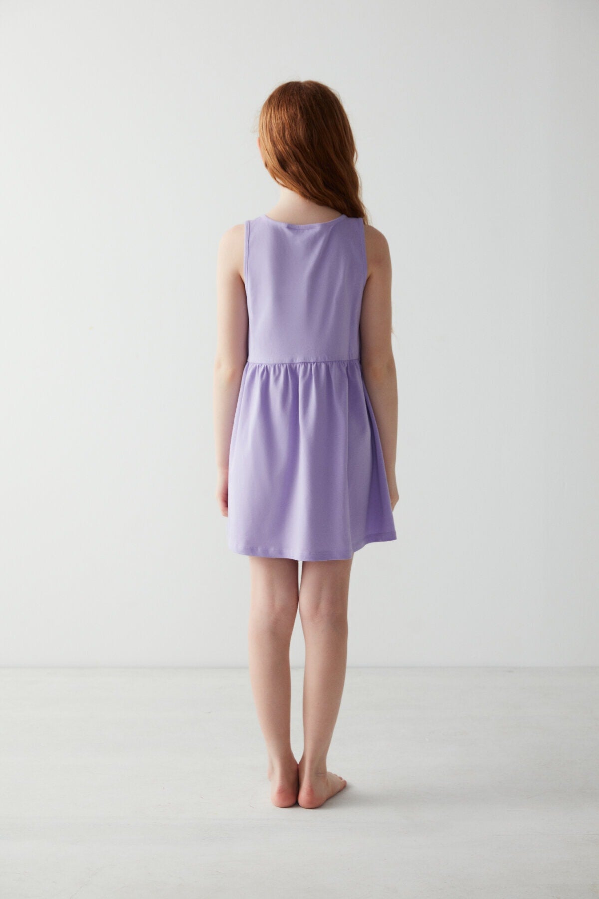 Girl's Daisy Patterned Lilac Dress