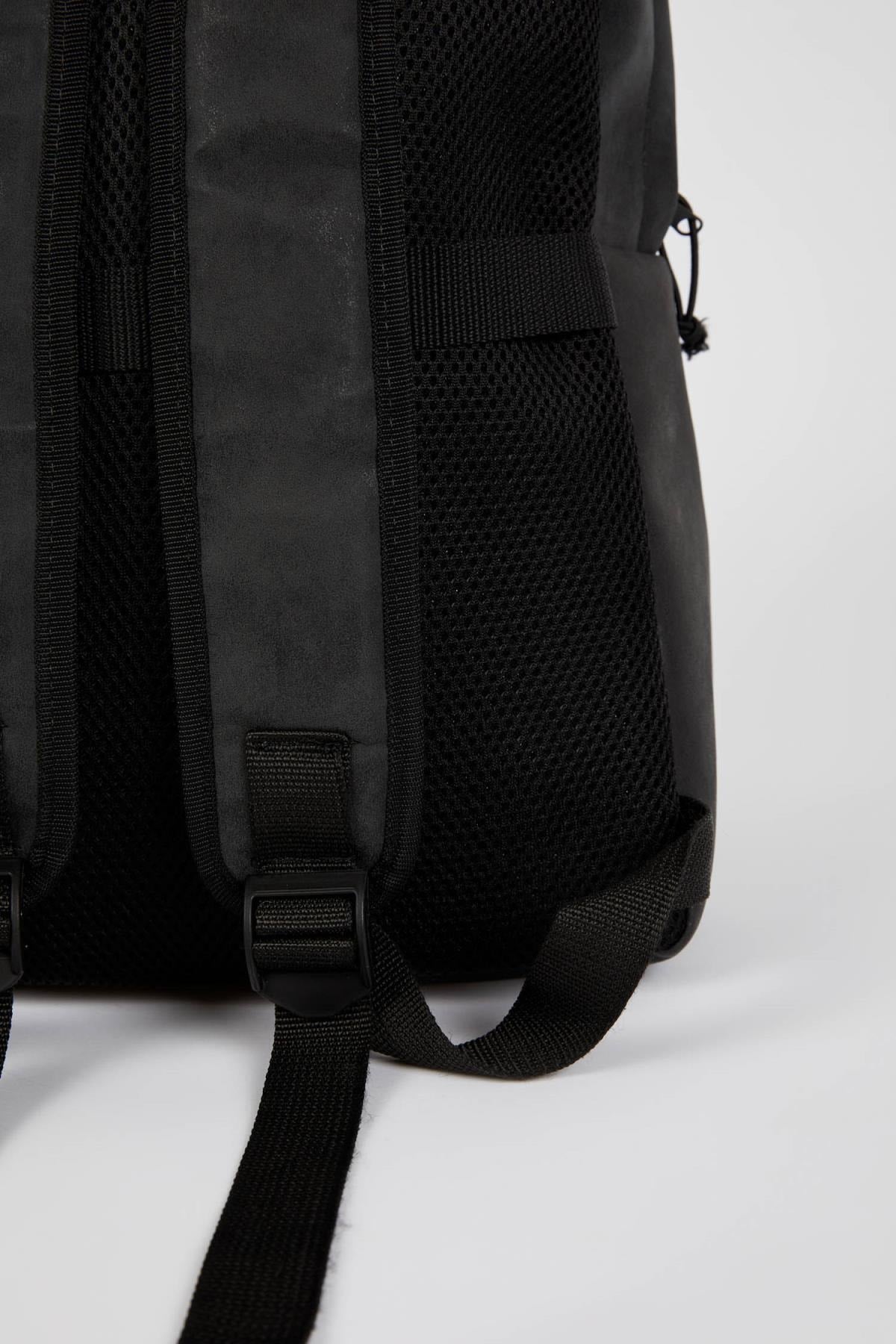 Men'S Large Faux Leather Backpack