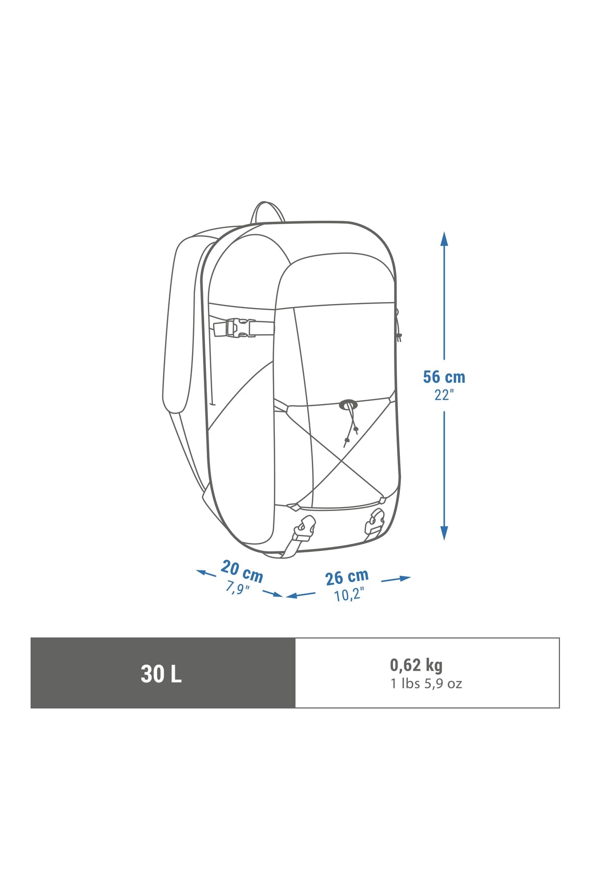 Quechua Outdoor Backpack - 30l - Black - Nh 100