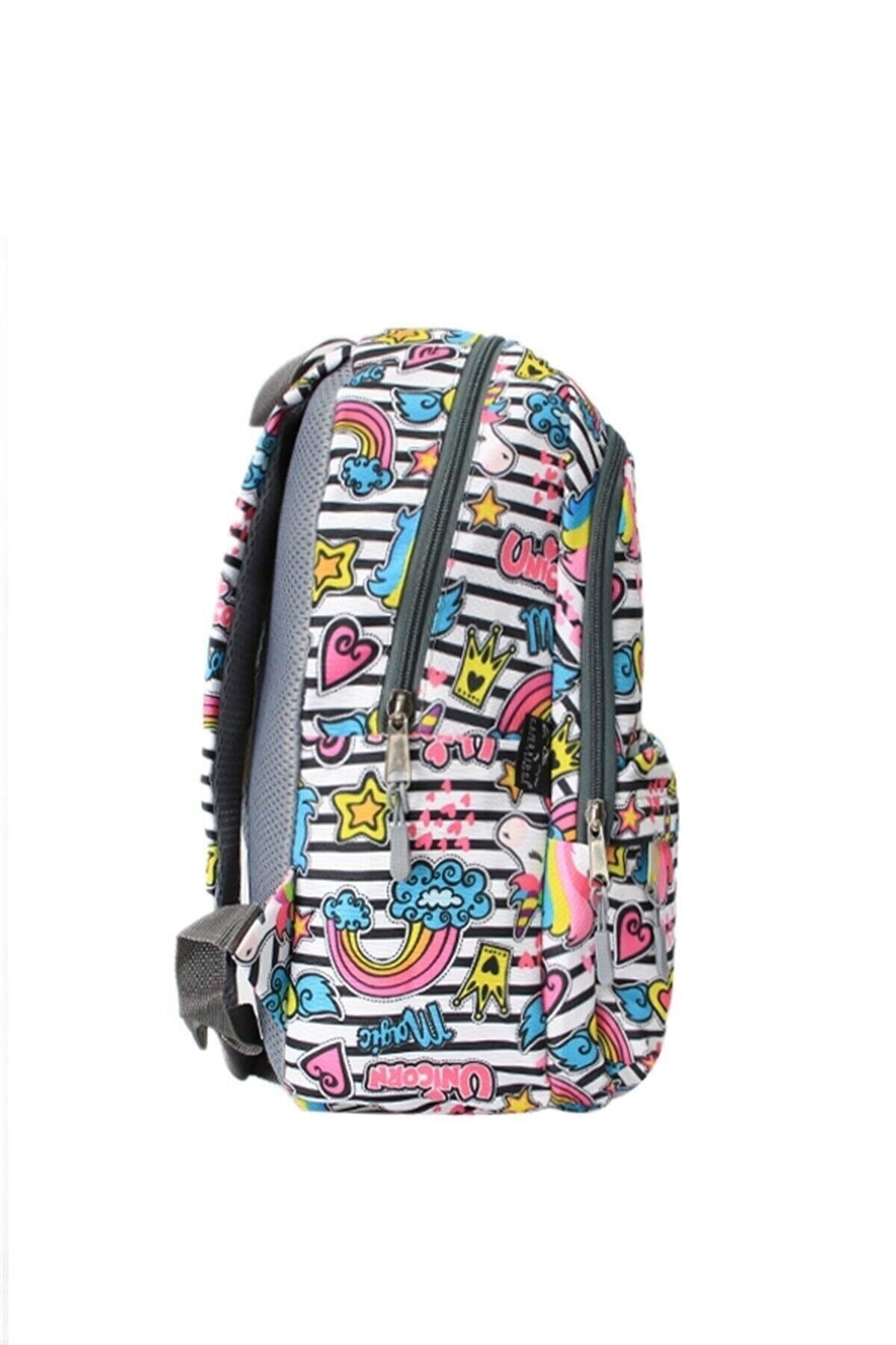 Line Unicorn Patterned Triple Primary School Bag Set