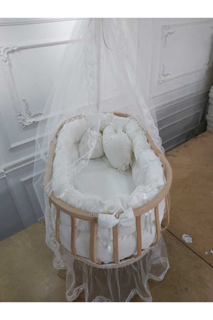 Cream Pufidik Basket Crib Bedding Set (Cradle Not Included)
