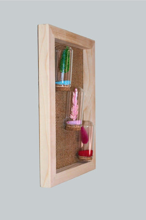 Decorative Wicker Floor Wooden Table With Dried Flowers In Mini Cannons Wall Ornament Kitchen Ornament - Swordslife