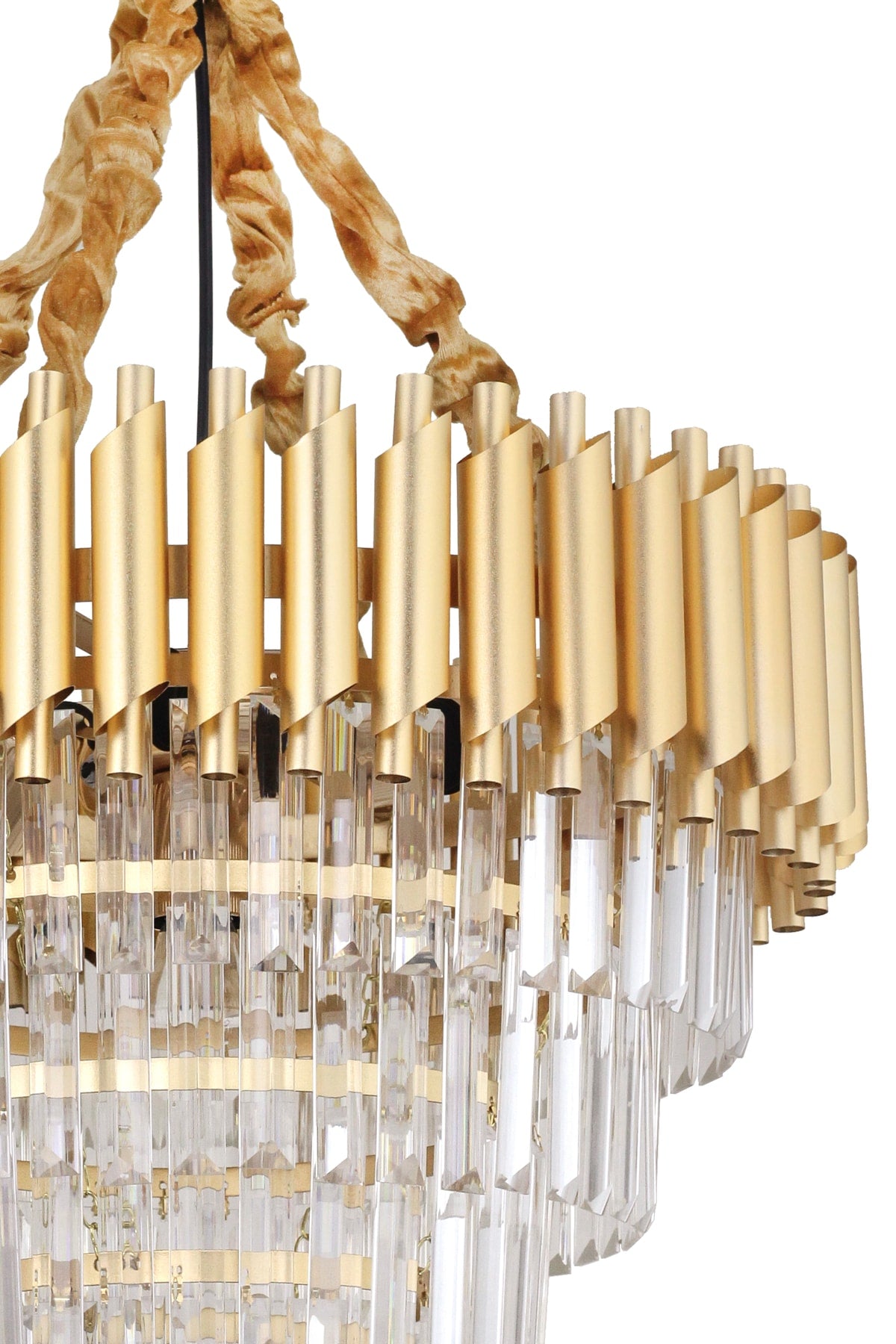 Palmira 55' Crystal Stone Luxury Chandelier - (yellow-gilt)