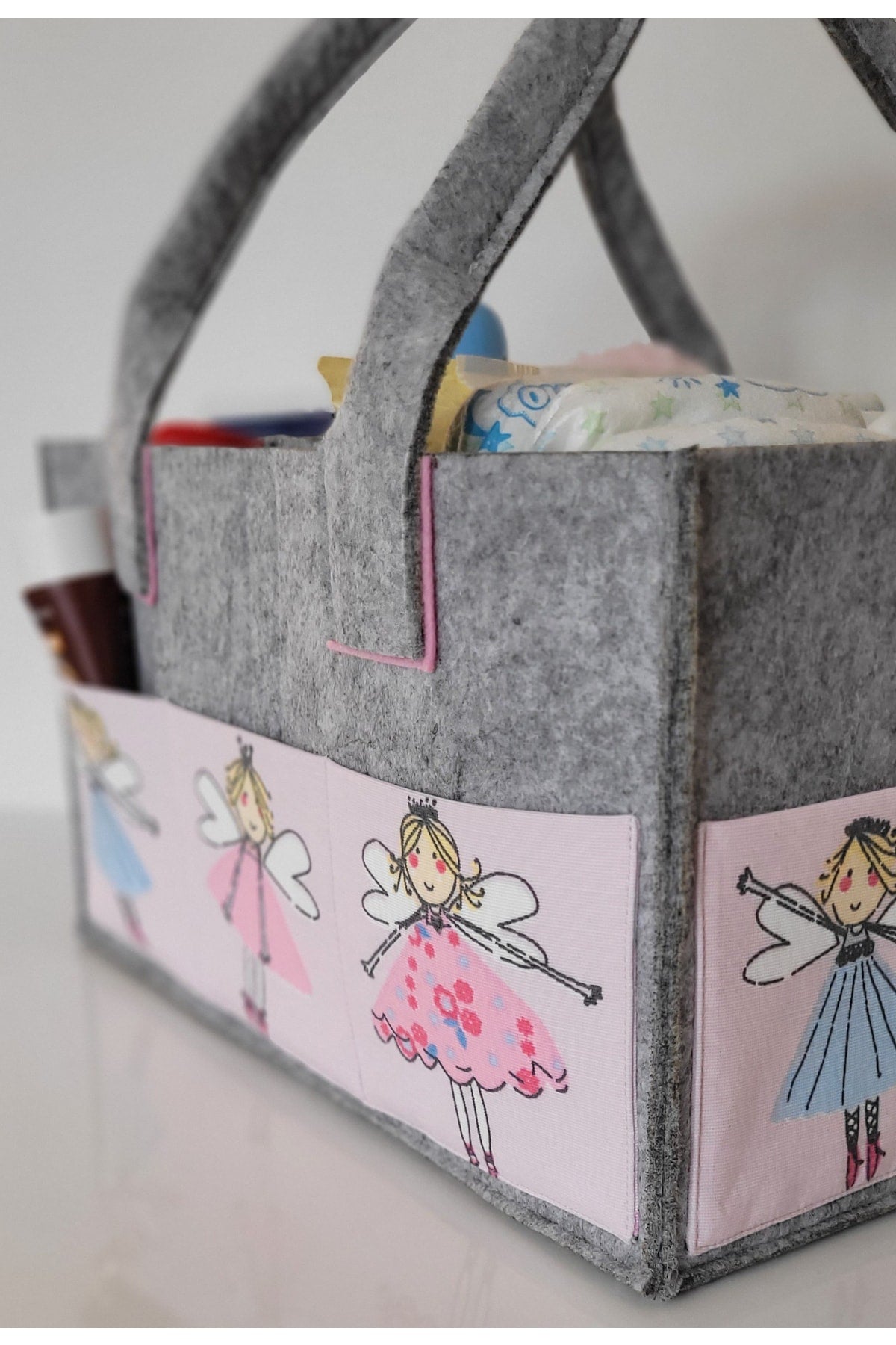 Handmade Multi-Purpose Felt Mother Baby Care And Organizer Bag Functional Organizer With Lid