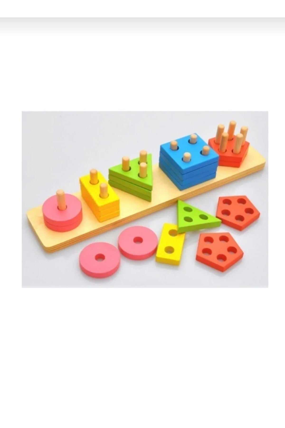 Wooden Toy Geometric Shape Placing 5 Rectangular Bultak