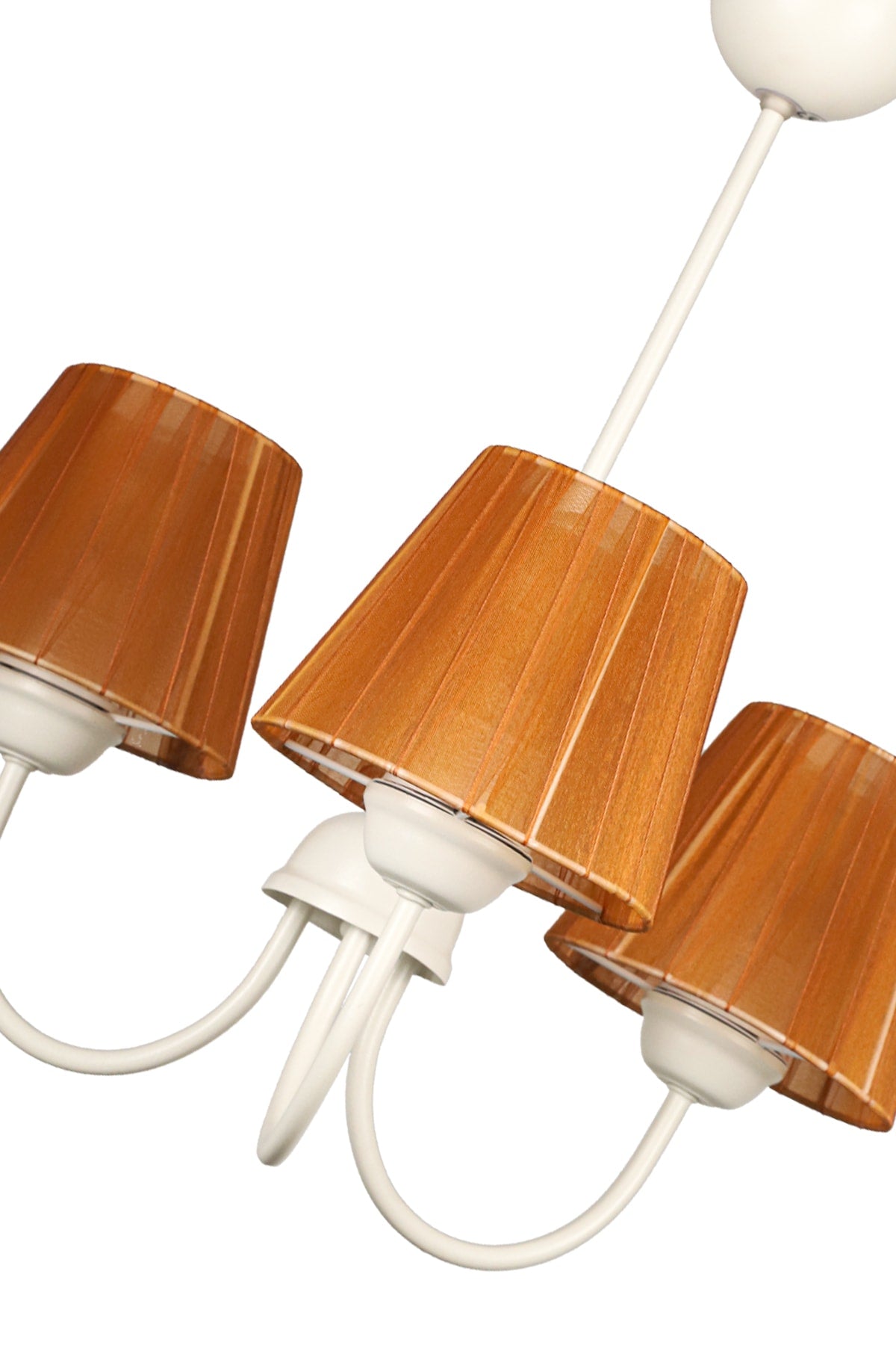 Ova 3Rd Chandelier White Brown Hat
