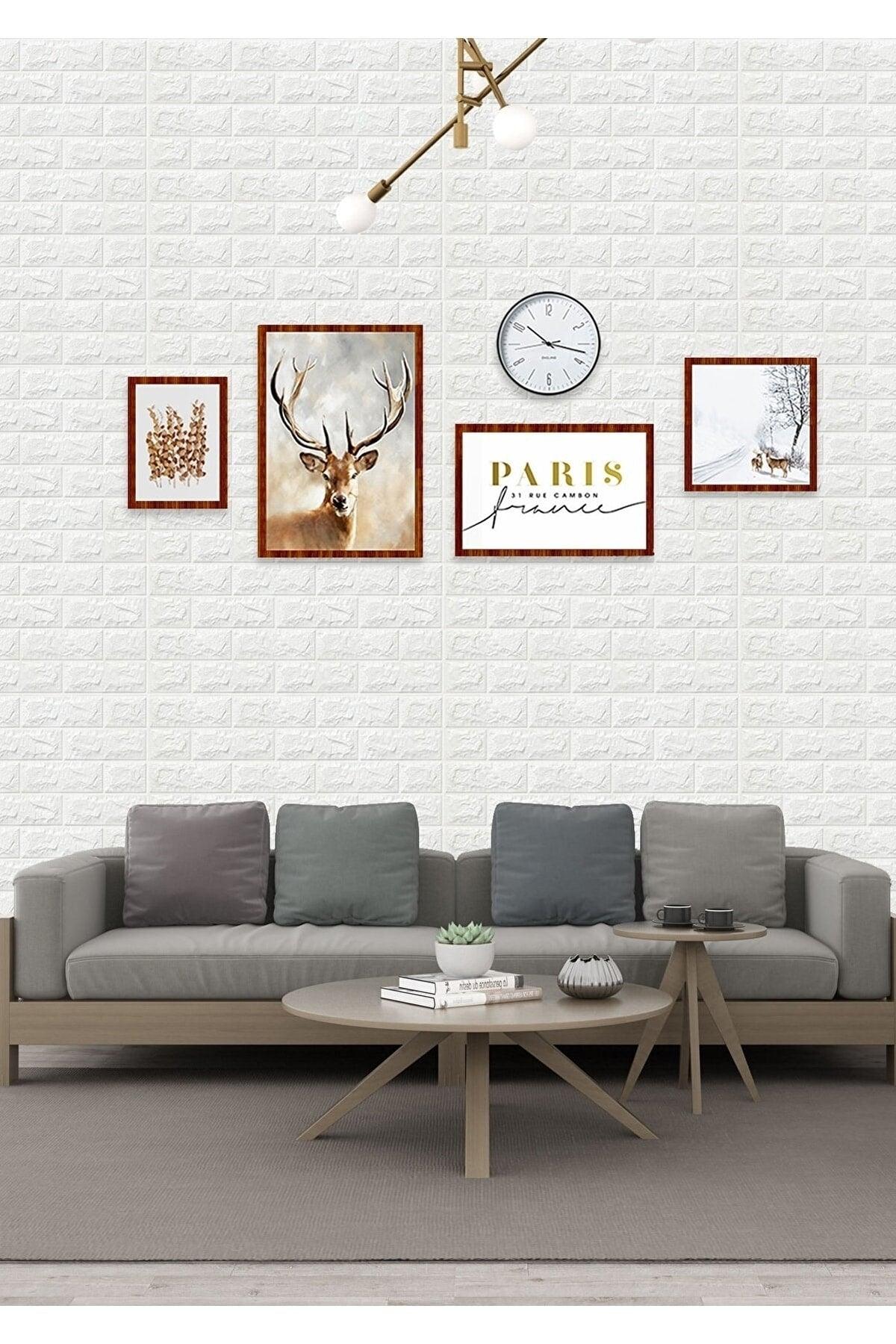 50x50 Cm 0.27 M² Self Adhesive Wallpaper Flexible Foam Panel 3d Dimensional Brick Pattern White - Swordslife