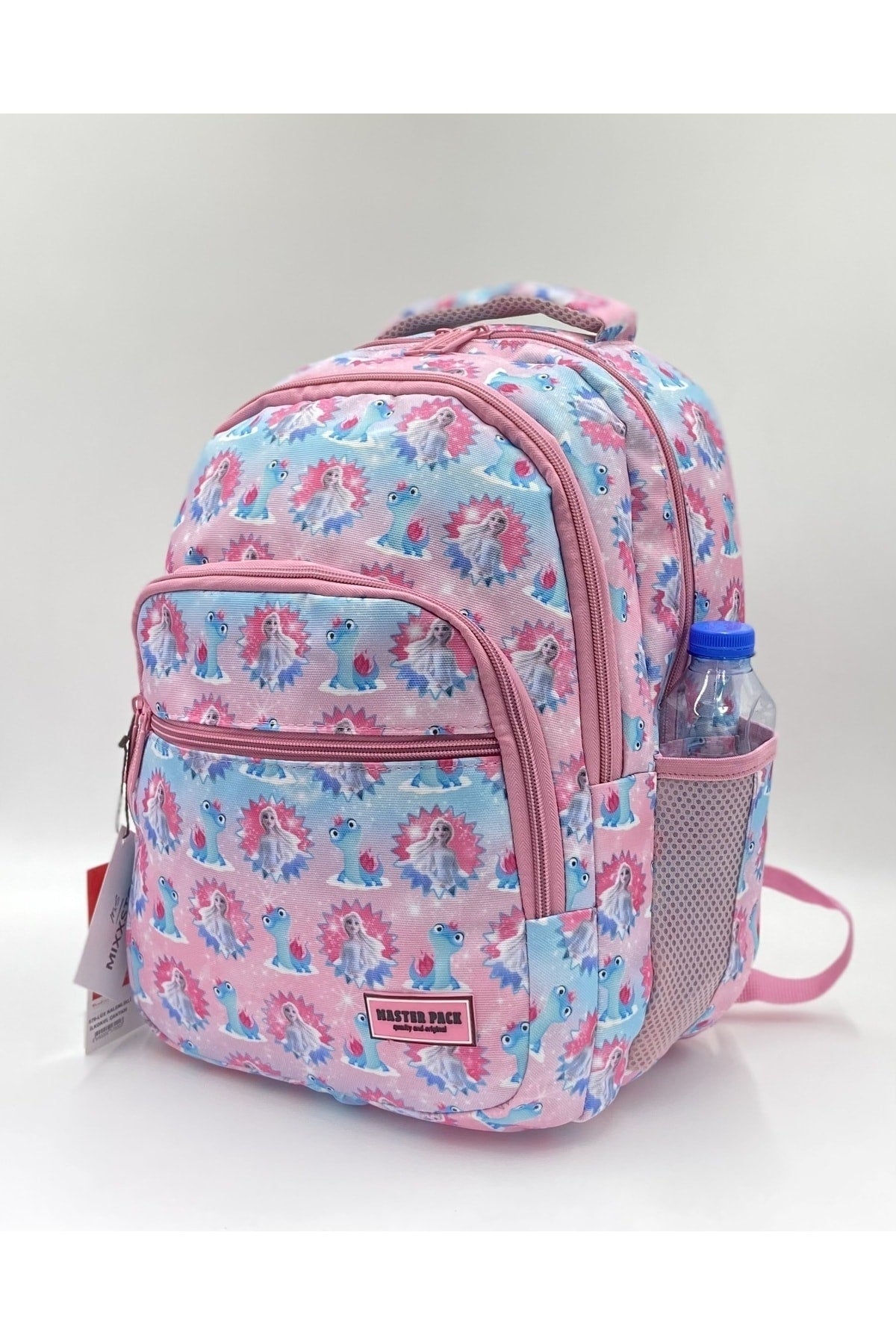 Elsa Patterned Light Pink Color Girl Backpack Primary School Bag With Food And Pencil Holder