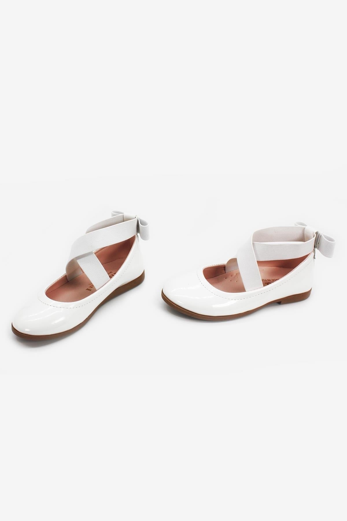 Girl's Bow White Flat Shoes