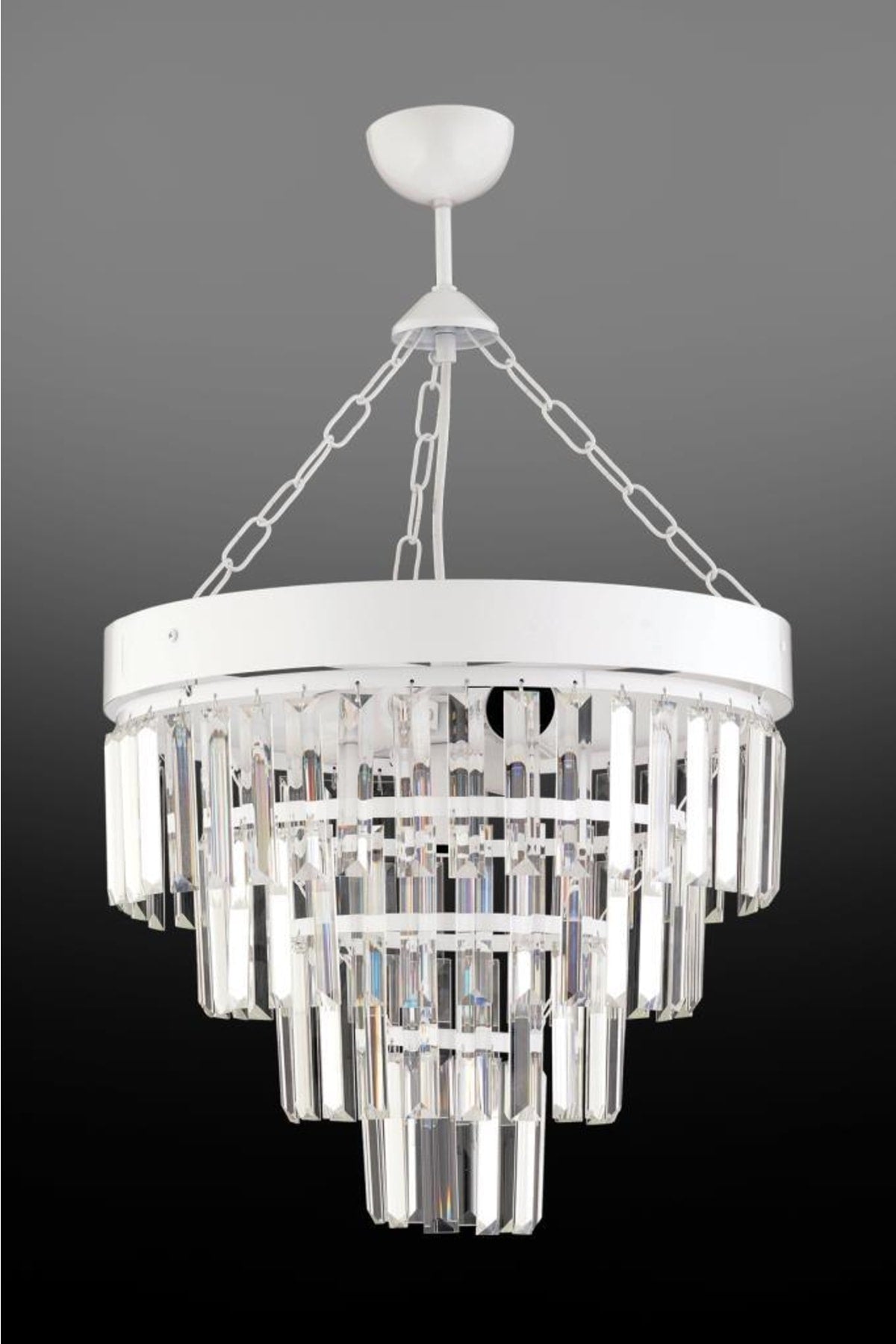 Linda 40' White Crystal Stone Chandelier