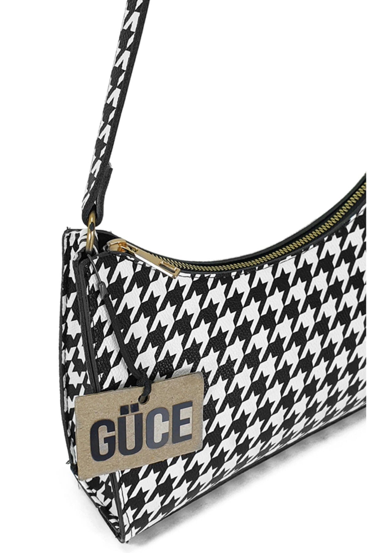 Black White Crowbar Pattern Baguette Baguette Hand And Shoulder Bag Gc0090crowbar