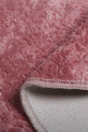 Nova Pink 2-Piece Cotton Non-Slip Closet Set Fringed Washable Bath Mat Set - Swordslife