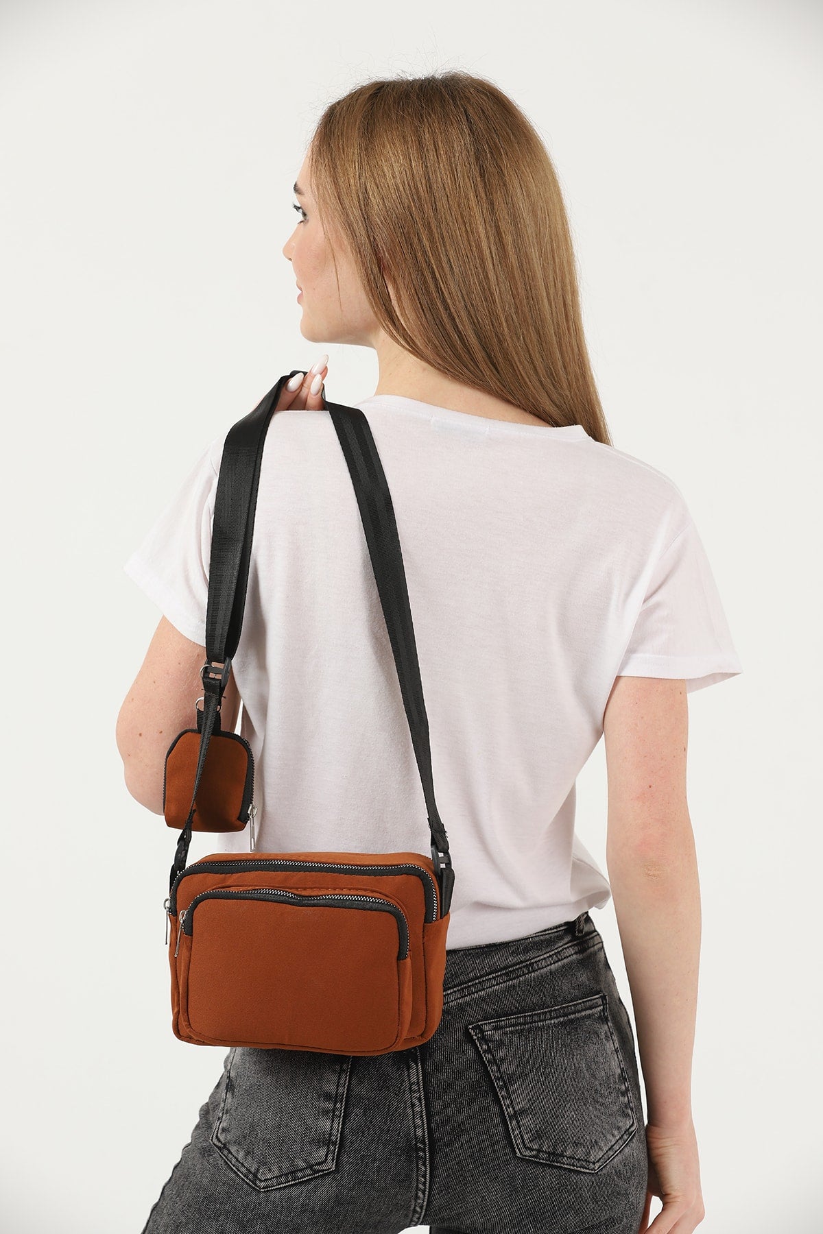 Tile U4 Canvas Women'S Cross Shoulder Bag With 2 Compartments And Wallet With Adjustable Strap B:17 E:22 G:1