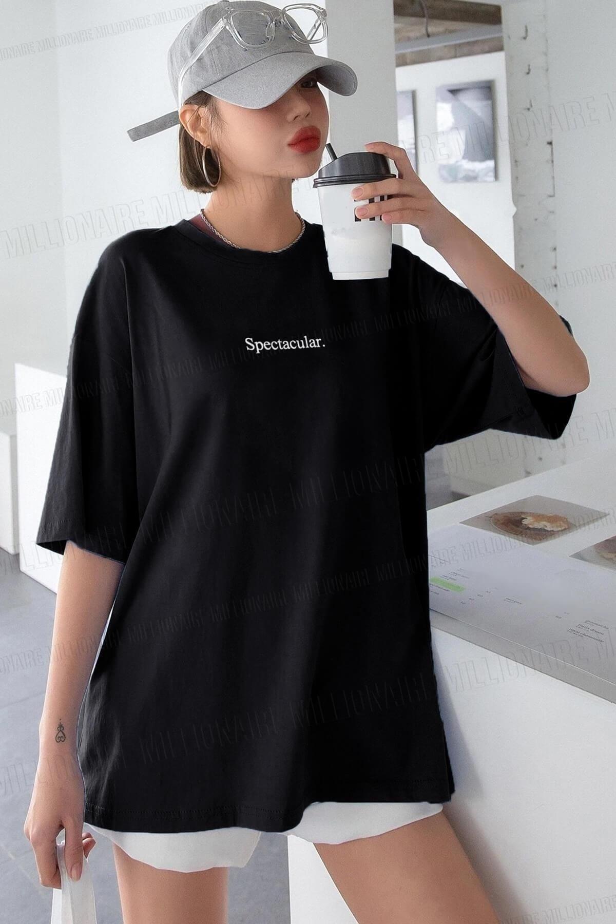 Spectacular Black Oversize Salas Boyfriend Women's T-shirt - Swordslife