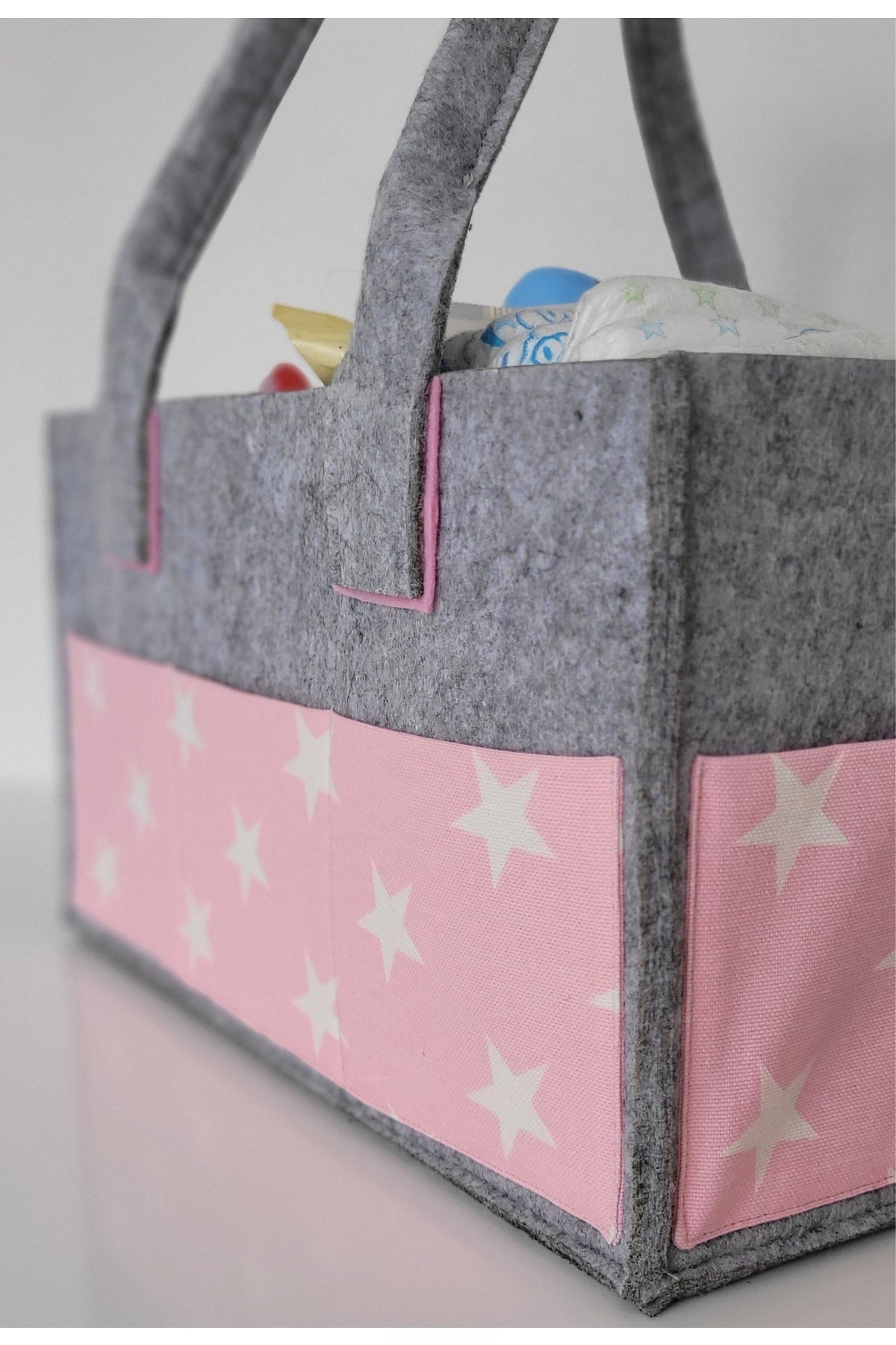 Handmade Multi-Purpose Felt Mother Baby Care And Organizer Bag Functional Organizer With Lid