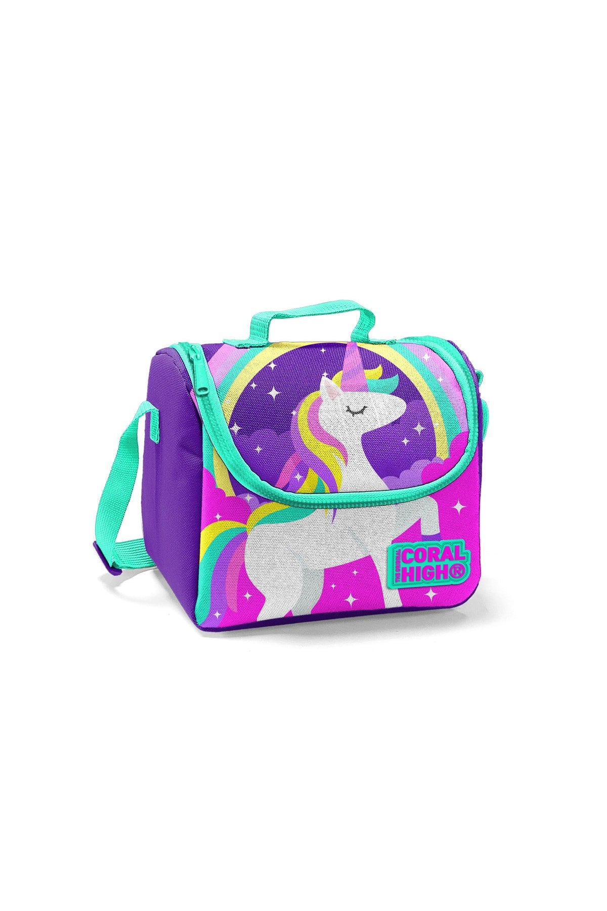 Kids Unicorn Patterned Three-Compartment 3-Piece Bag Set