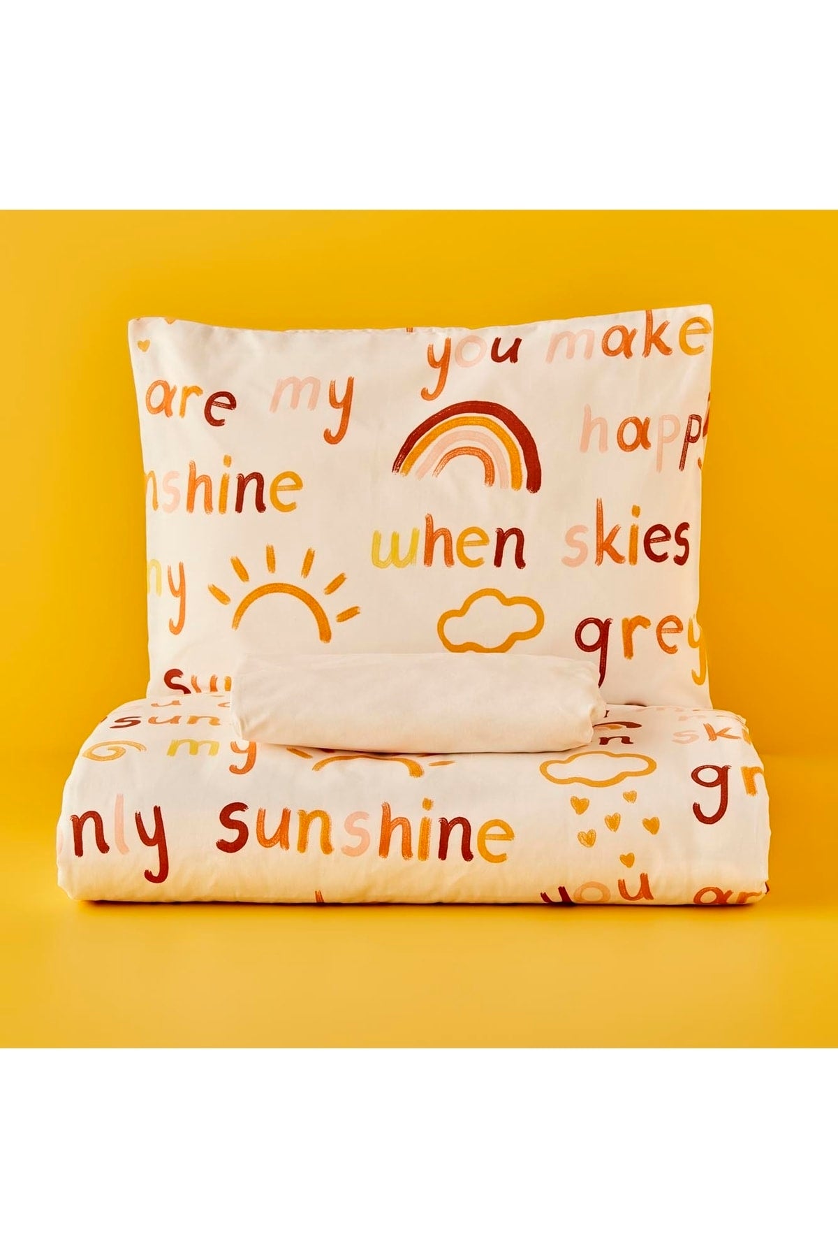 100% Cotton Ranforce Sunshine Baby Duvet Cover Set Yellow (100X150 Cm)
