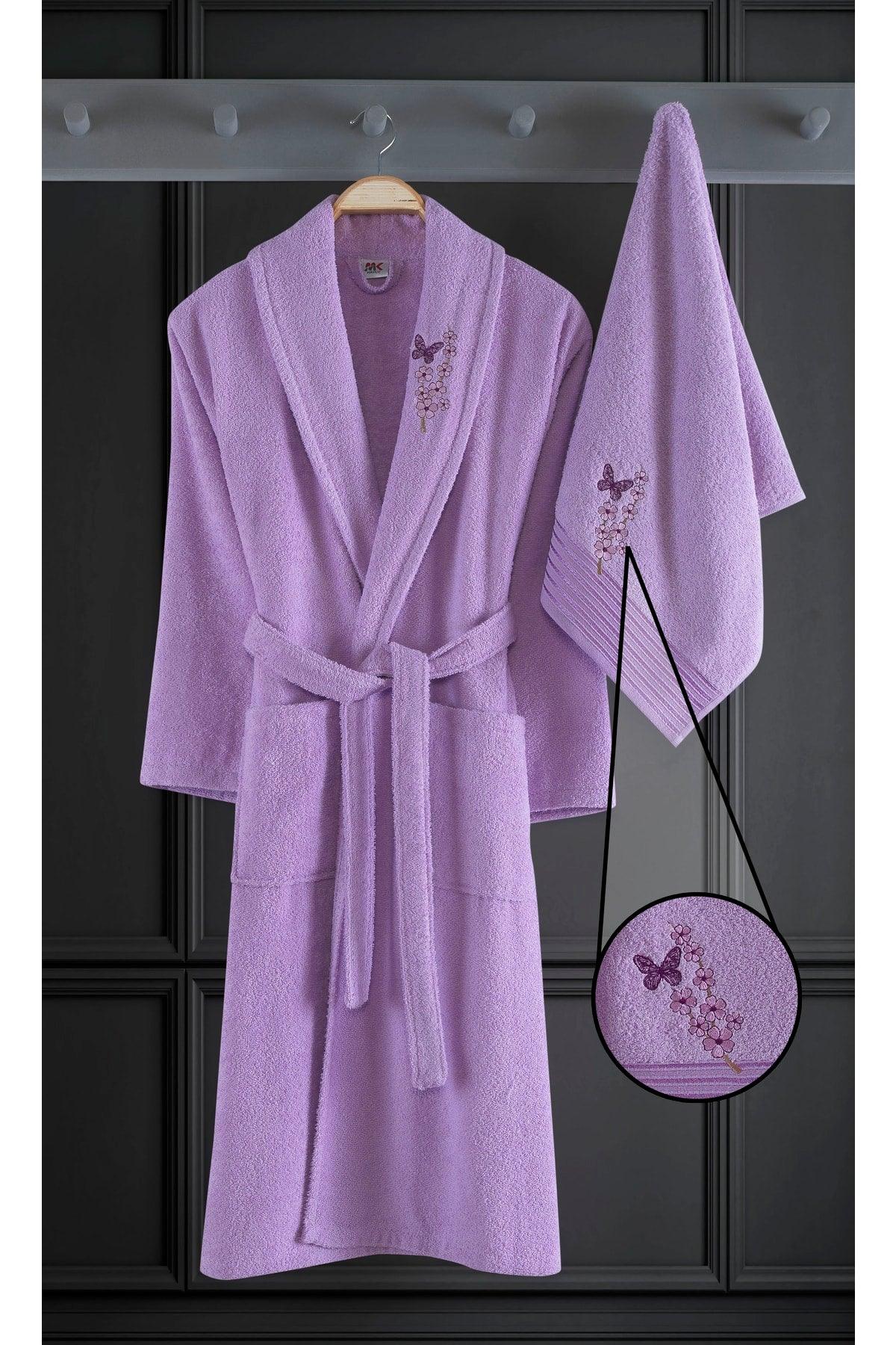 Alya Embroidered 2 Piece Bathrobe Set - Swordslife