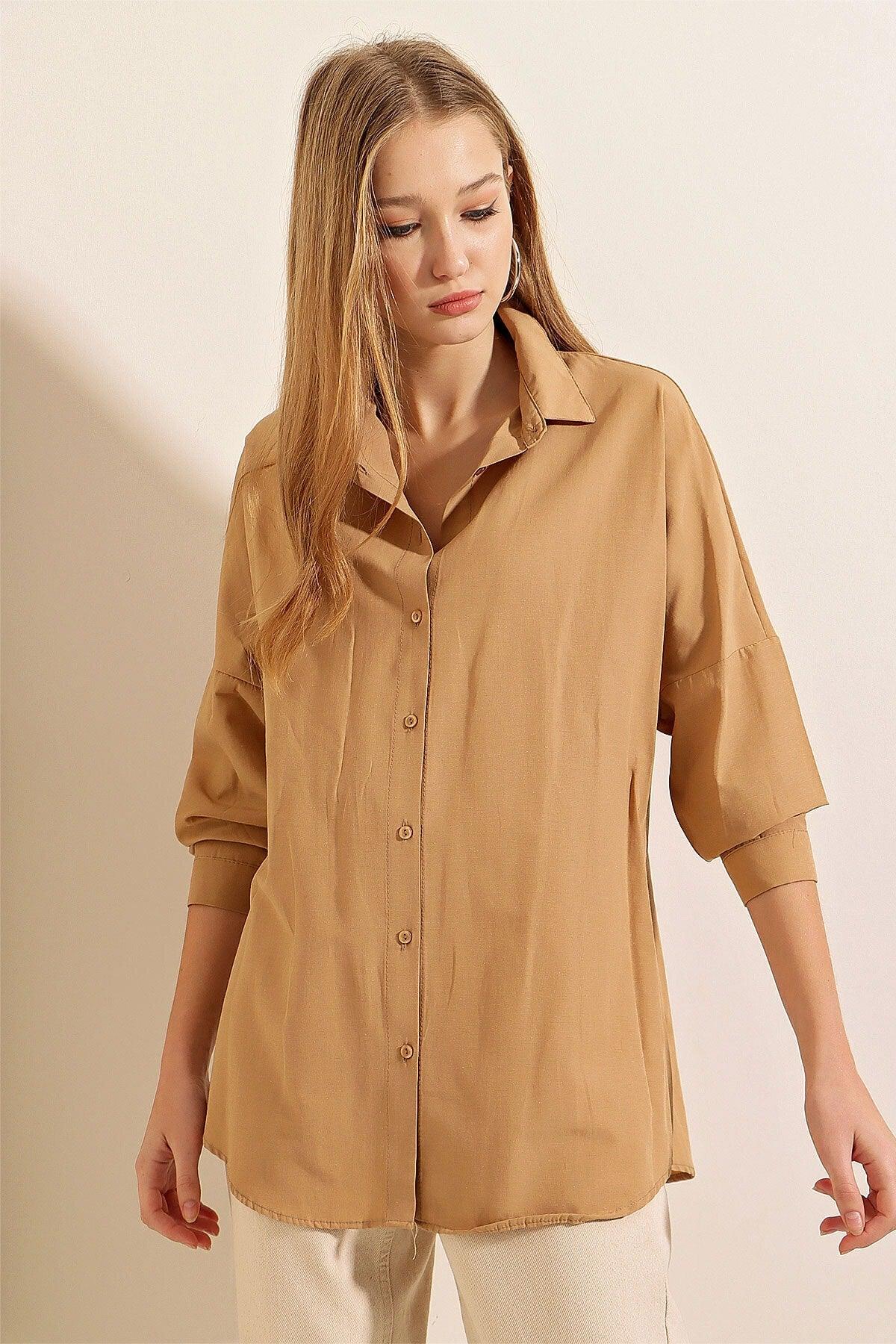 Biscuit Oversize Long Basic Shirt - Swordslife