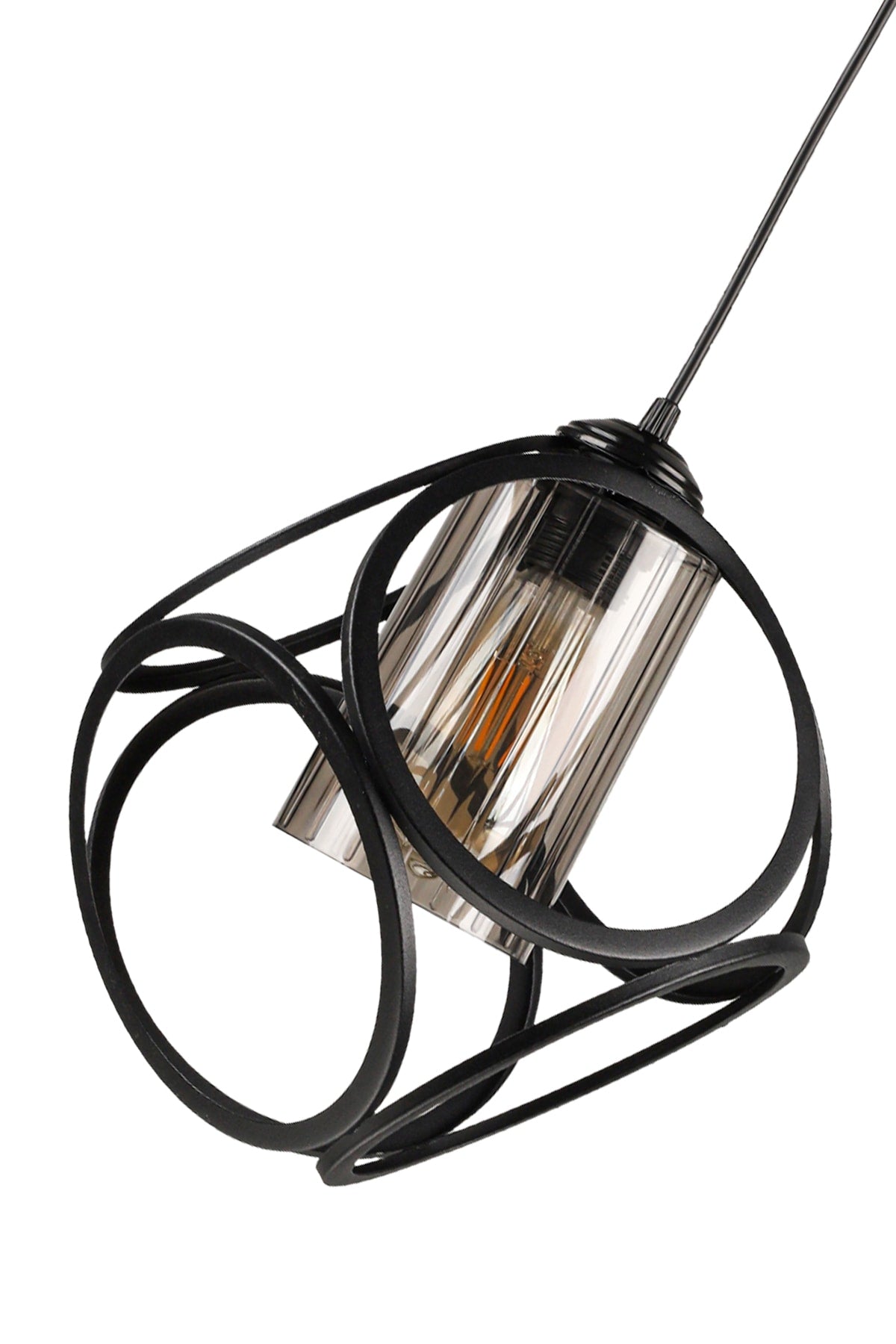 Aydın Single Chandelier Black Smoked Acrylic