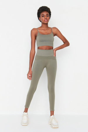 Vella - Khaki High Waist Contouring Tights - Swordslife
