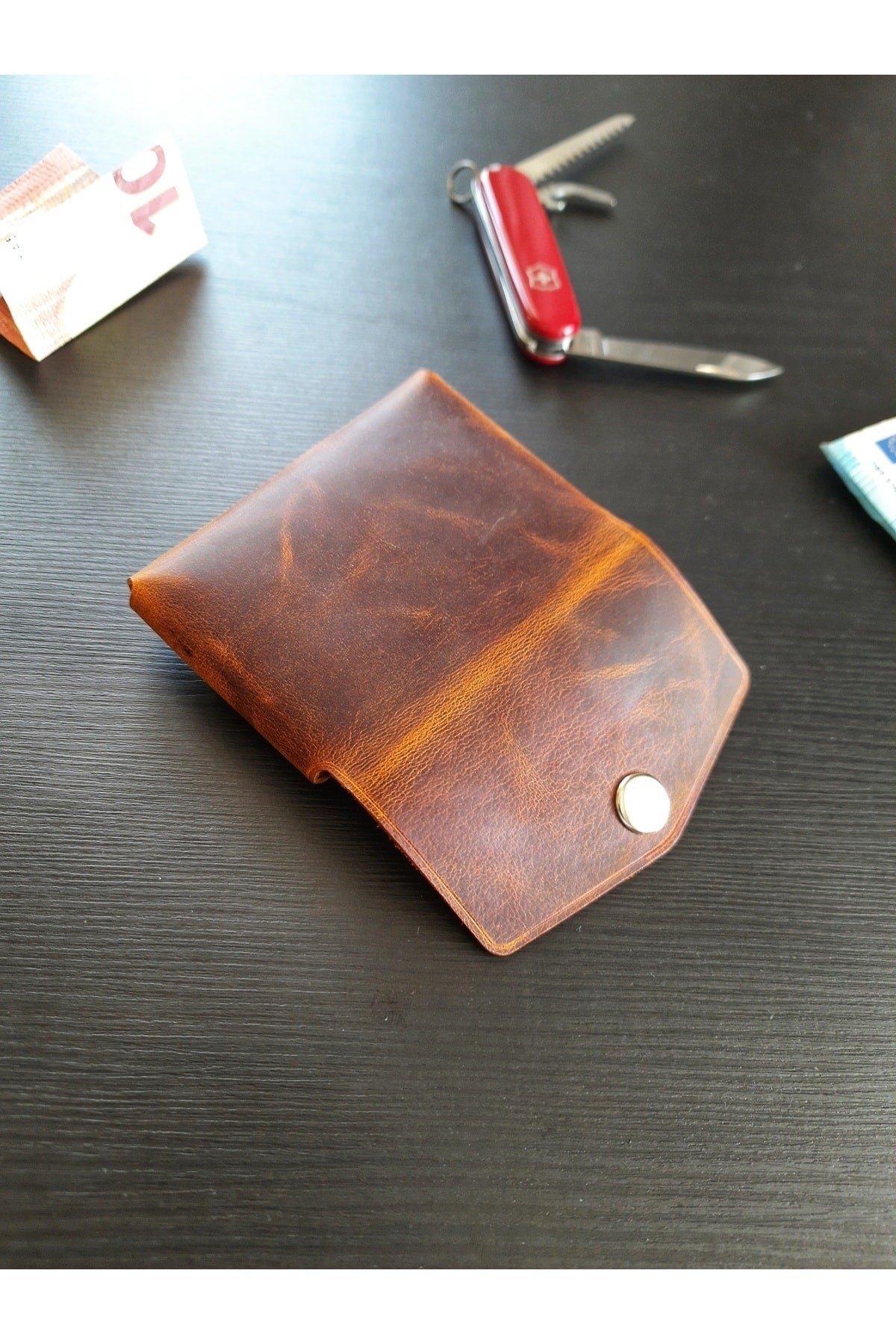 Olmeca Genuine Card Holder.Leather Wallet Personalized.