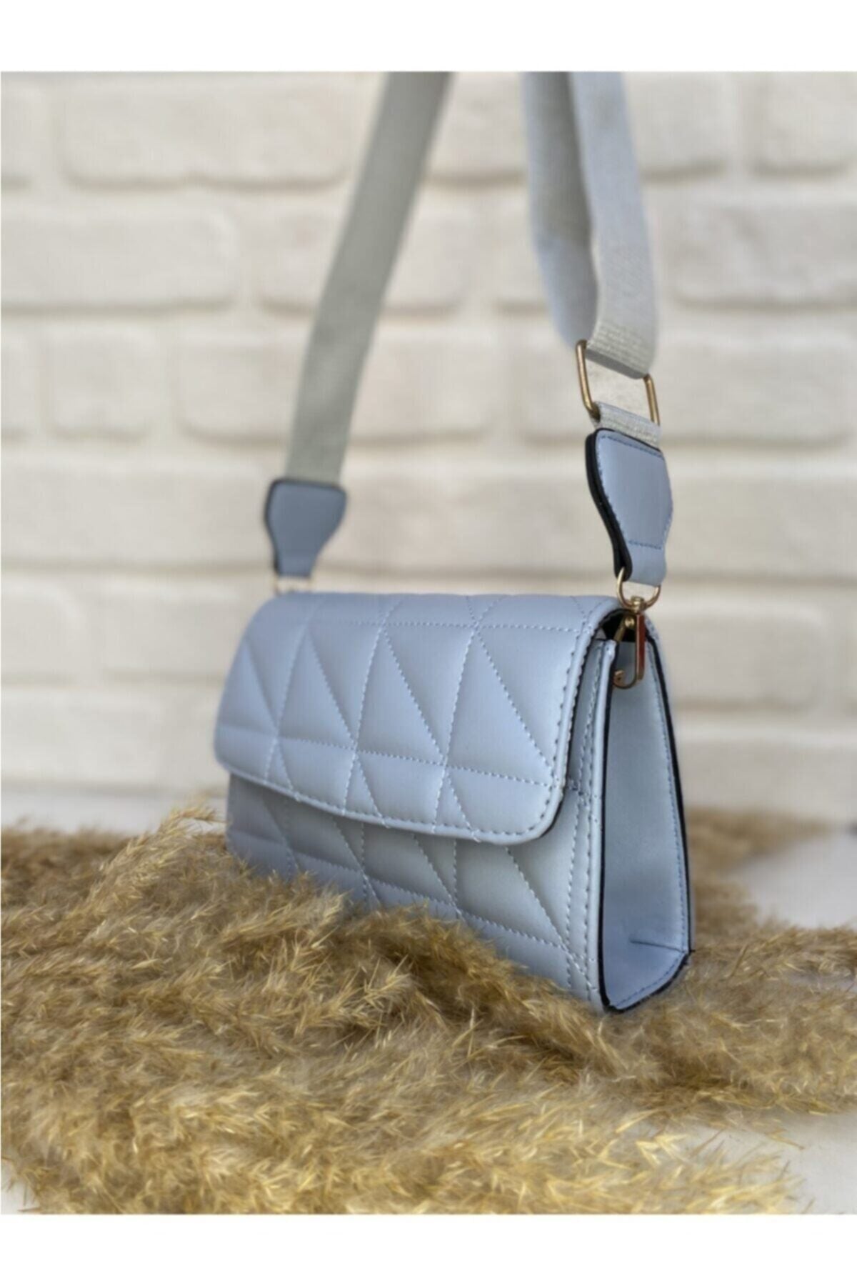 Blue Purse Women'S Shoulder Bag With Column Strap