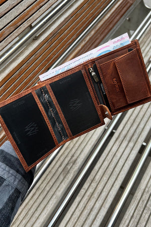 Genuine Leather Crazy Tobacco Handy Men'S Wallet