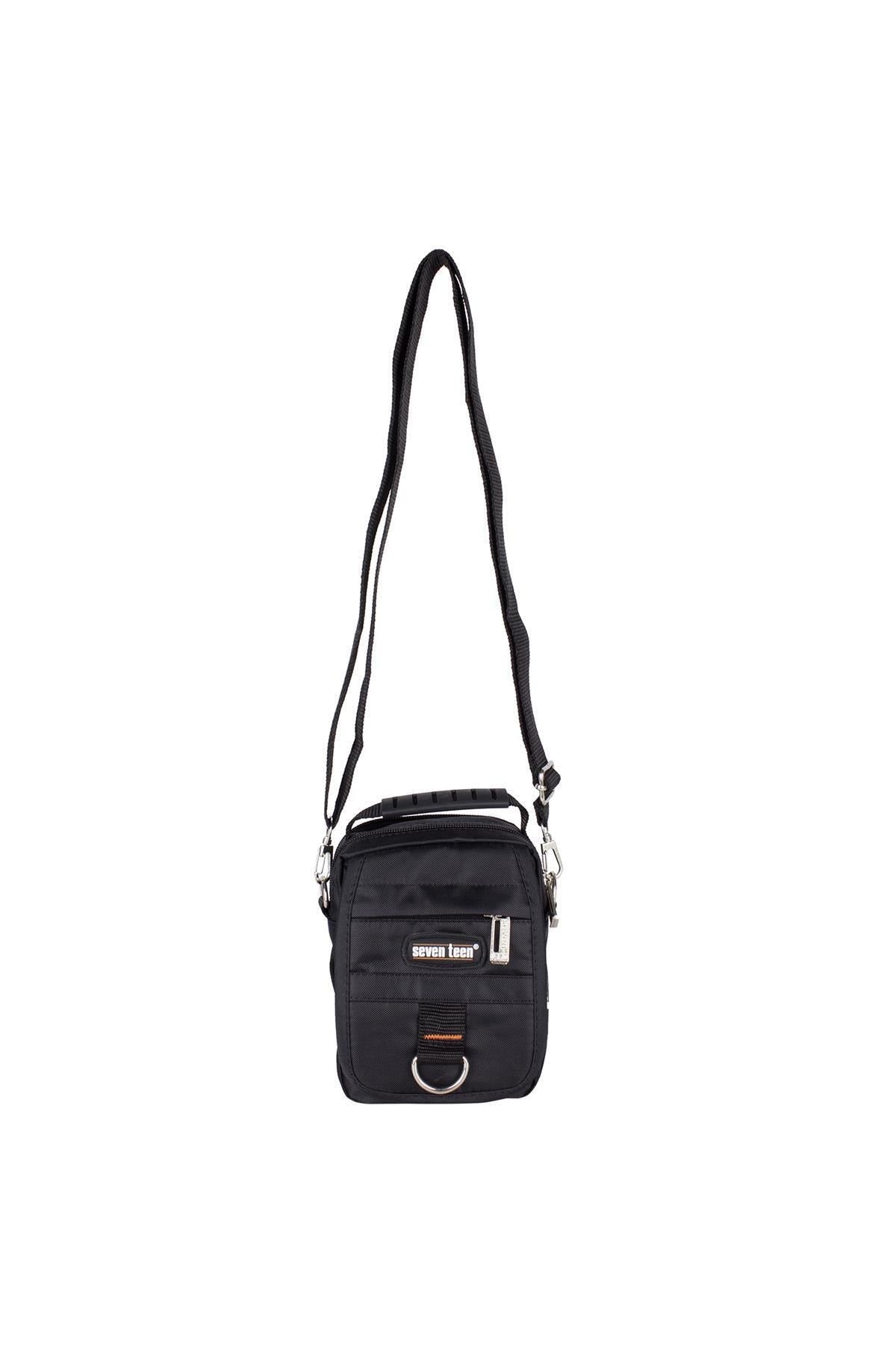 Men's Black Multi-eyed Hand And Shoulder Bag 2349