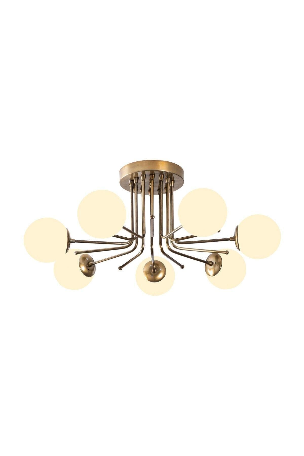 Luxury Design Modern Sports Trend Model Antique Seven-Piece Chandelier with Glop Glass